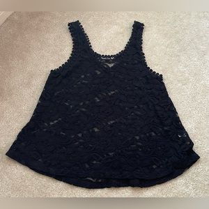 Double Zero Black Lace Top - Size: Medium